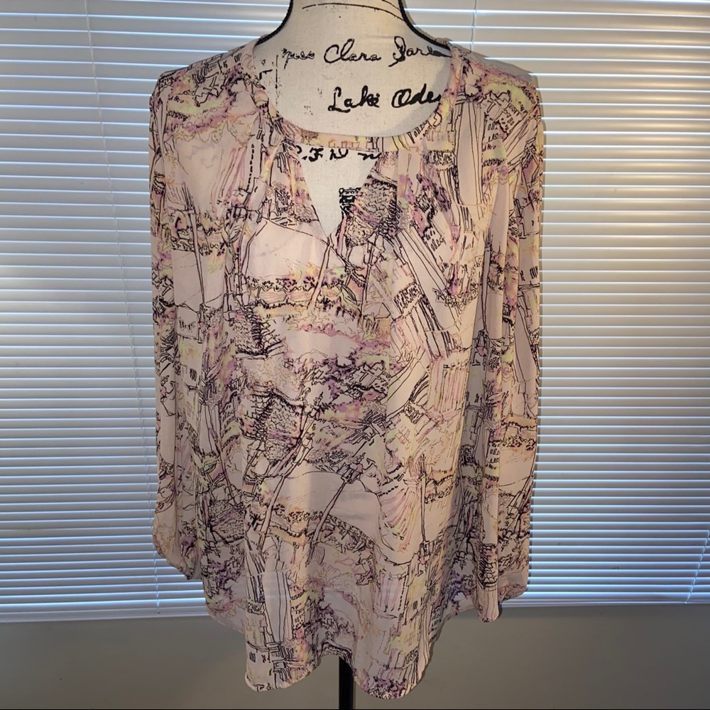 🚫SOLD🚫MELISSA MCCARTHY • pink abstract blouse